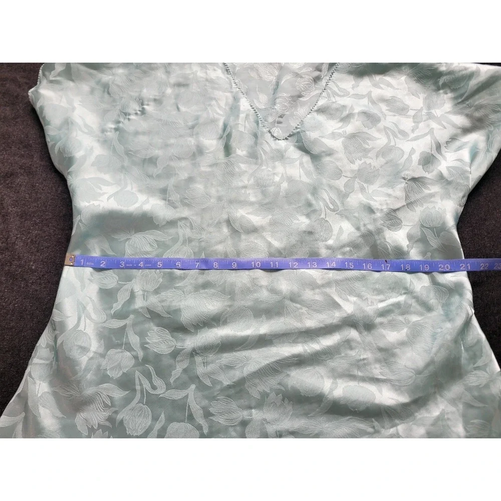 Vintage 70s‎ Tulip Flower Nightgown Teal Baby Blue Short Babydoll Volup 2X XL
